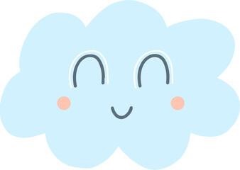 Cute cloud little cutie baby shower illustration