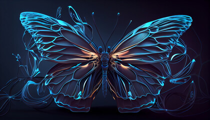 Futuristic 3D abstract butterfly