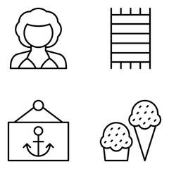 Beach Vector Line Icons
