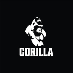 gorilla logo vector black background