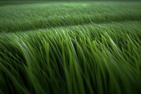 image of a close up of a natural lawn texture. Generative AI