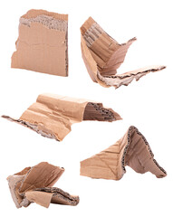 Realistic scrap of cardboard with shrunken structure
