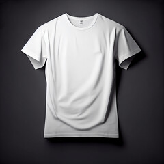 Blank t-shirt mockup, white basic tee for your design. Ghost mannequin. Generative AI