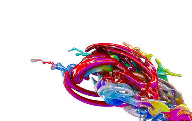 Abstract  background in the form of splash drops paint 3d render 