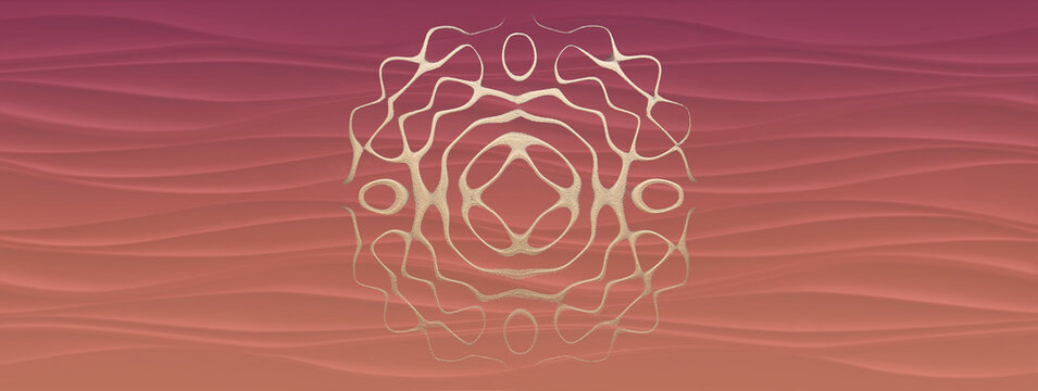 Web banner with cymatics sand form