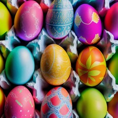Fototapeta na wymiar Spring Colored Eggs