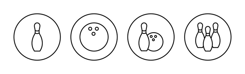 Bowling icon vector for web and mobile app. bowling ball and pin sign and symbol.