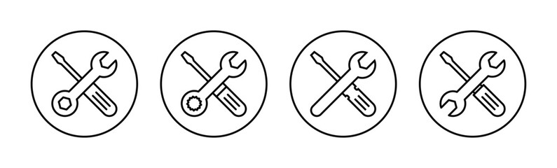 Repair tools icon vector for web and mobile app. tool sign and symbol. setting icon. Wrench and screwdriver. Service