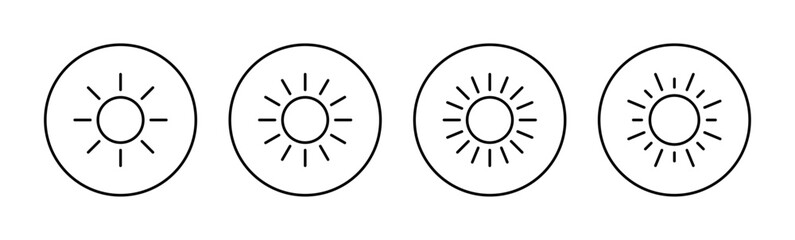 Sun icon vector for web and mobile app. Brightness sign and symbol.