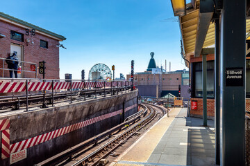 Coney Island, USA - April 28, 2022: Coney Island station in Brooklyn, New York