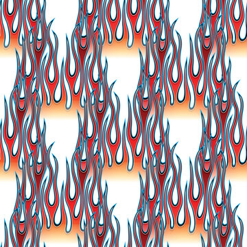 Fire flames wallpaper seamless pattern background vector image. Fire Wrapper, flame wallpaper, packaging, textile design.