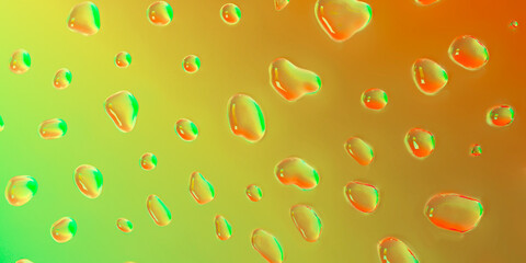 drops of water paint on metal background 3d render