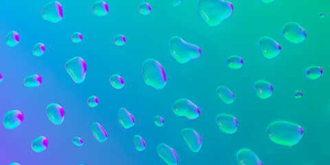 drops of water paint on metal background 3d render
