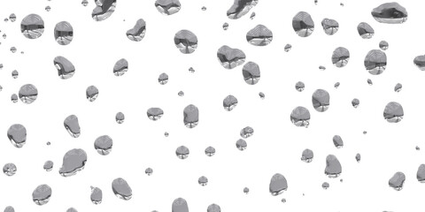 Water droplets shape distorted raindrops background 3d render 