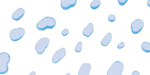 Water droplets shape distorted raindrops background 3d render 