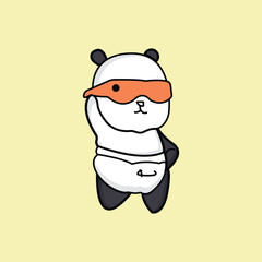 cute panda with style wearing glasses Cartoon Vector Icon Illustration.