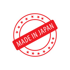 Made in Japan stamp icon vector logo design template