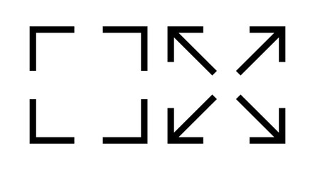 Fullscreen Icon vector illustration. Expand to full screen sign and symbol. Arrows symbol