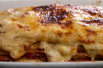 lasagna in a casserole