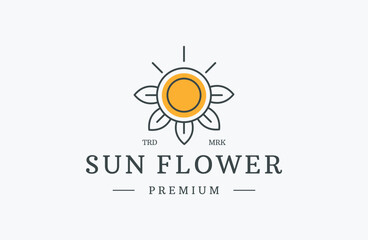 Sunflower logo icon vector illustration