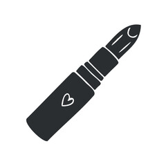 Vector hand drawn doodle sketch black lipstick isolated on white background