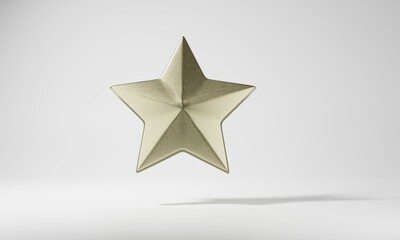 3d illustration Star Rating Realistic Gold best star rating isolated on white background