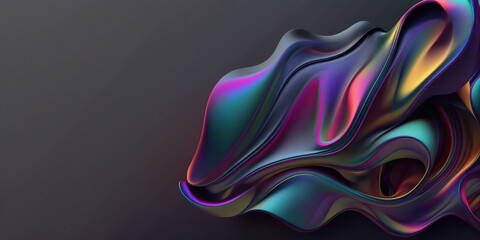 Fototapeta na wymiar Abstract Fluid 3D Render Background. Twist Waves Flow Gradient Design. Neon holographic wallpaper. Generative AI.