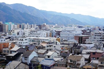 京都　山科区の町並み