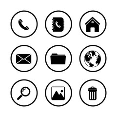 web icon set, contact us icon set, social media icon set vector sign symbol