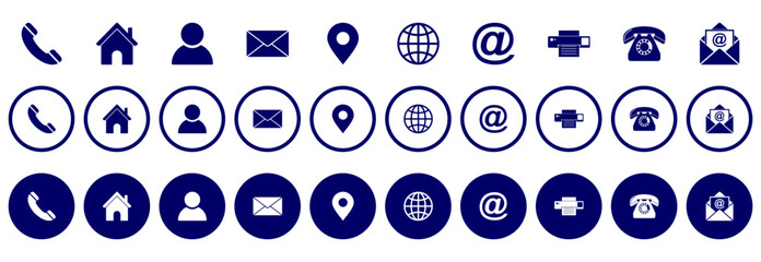 web icon set, contact us icon set, social media icon set vector sign symbol