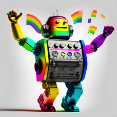 An LGBT dancing robot, with generative AI