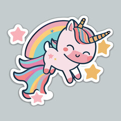 Cute unicorn sticker
