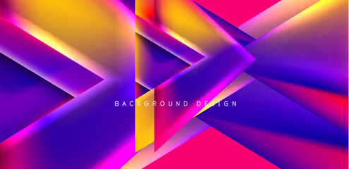 Futuristic triangle vector abstract background with colorful fluid gradients