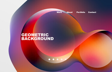 Abstract liquid background for your landing page design. Web page for website or mobile app wallpaper