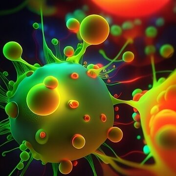 A colourful microscopic bacteria  world