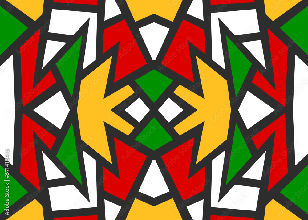 Poster abstract background with colorful mosaic tile pattern and with rastafari color theme. colorful abstr