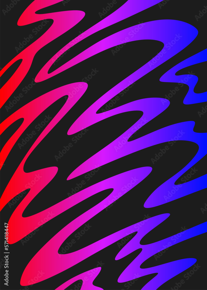 Poster abstract background with gradient color wavy line pattern