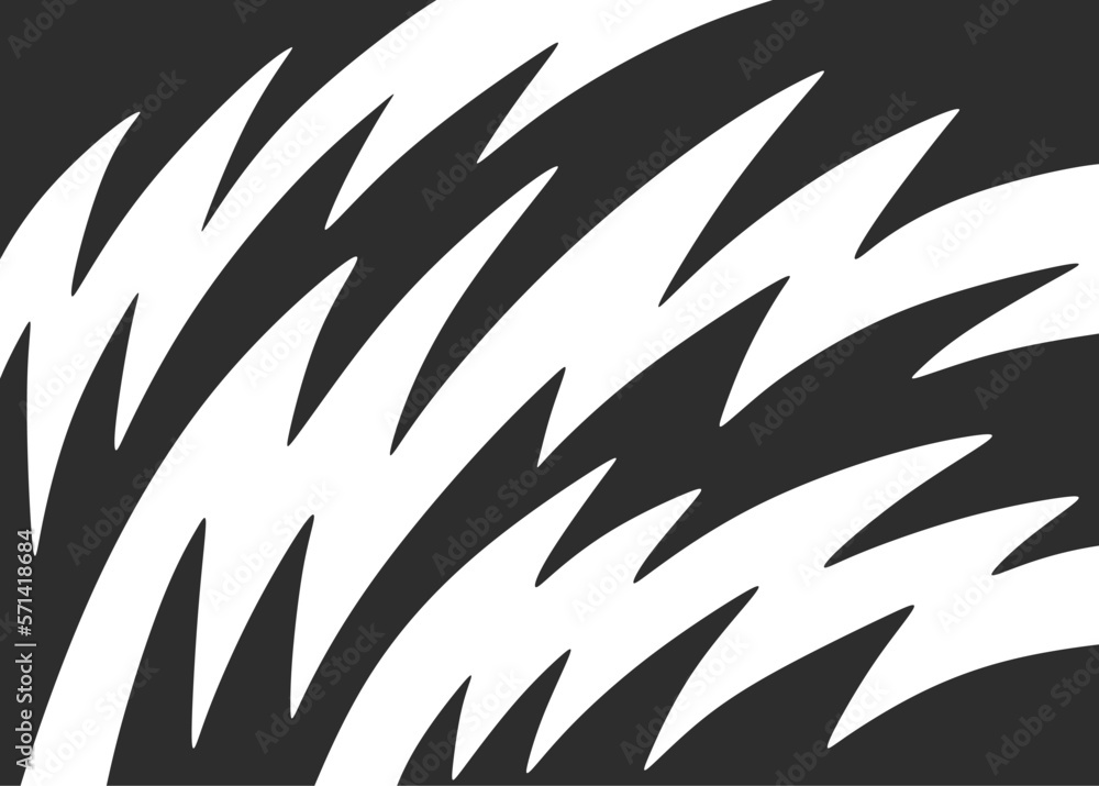 Poster abstract background with curved spikes pattern
