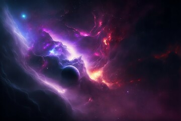 Fototapeta na wymiar Multicolored constellation, purple galaxy