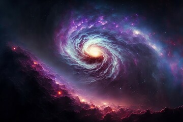 Fototapeta na wymiar Spiral multi color galaxy.