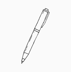 Doodle of pen on white background.Sketch vector in doodle style 