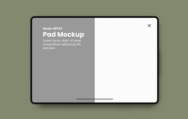 A realistic and elegant pad mockup.  Device UI UX mockup for presentation template.