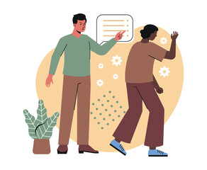 Rudeness in business team concept