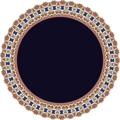 Beautiful round frame with a pattern. Vector file for designs.