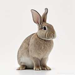 rabbit on white background, full body with free space, Made by AI,Artificial intelligence