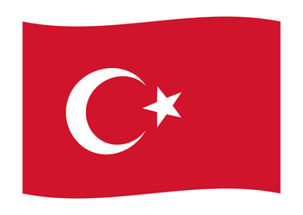 Obraz premium トルコ・シリア地震支援 風になびくトルコの国旗