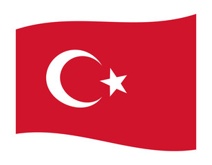トルコ・シリア地震支援　強く風になびくトルコの国旗