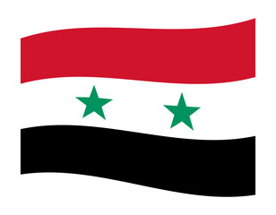 トルコ・シリア地震支援　強く風になびくシリアの国旗