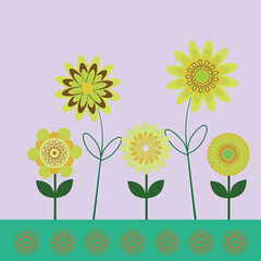 The composition of their four flowers.  Vector file for designs.