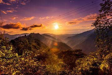sunset in the Colombian mountains
